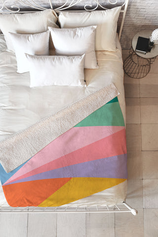 Colour Poems Geometric Triangles Spring Fleece Throw Blanket