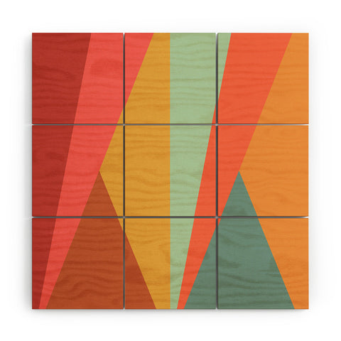 Colour Poems Geometric Triangles Wood Wall Mural