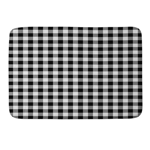 Colour Poems Gingham Black and White Memory Foam Bath Mat