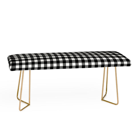 Colour Poems Gingham Black and White Bench