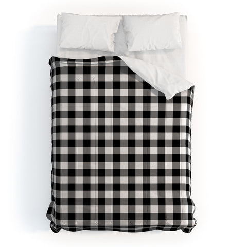 Colour Poems Gingham Black and White Comforter