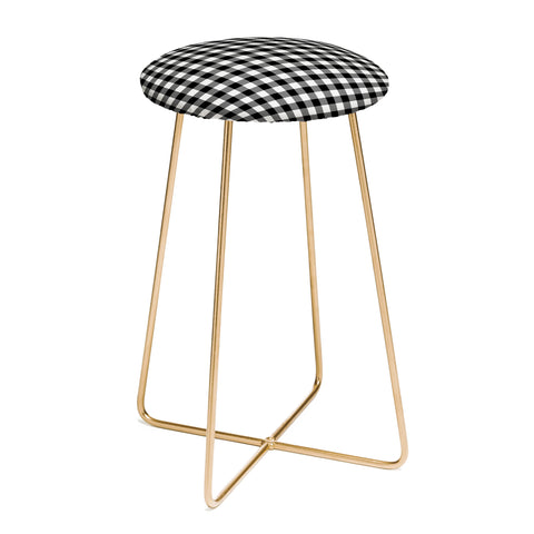 Colour Poems Gingham Black and White Counter Stool