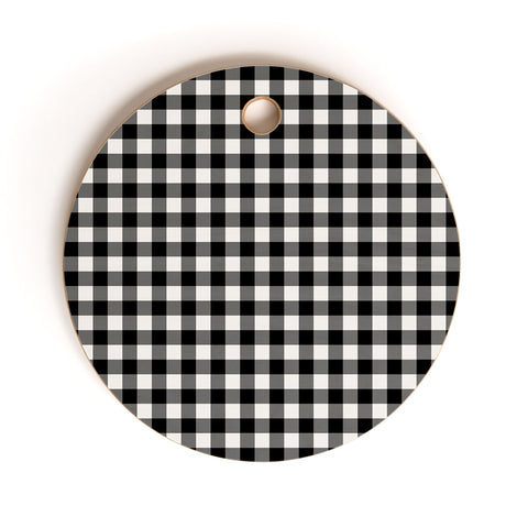 Colour Poems Gingham Black and White Cutting Board Round