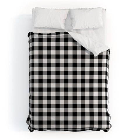 Colour Poems Gingham Black and White Duvet Cover
