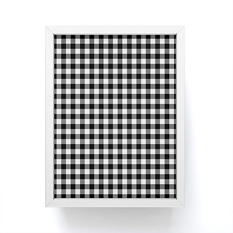 Colour Poems Gingham Black and White Framed Mini Art Print