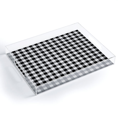 Colour Poems Gingham Black and White Acrylic Tray