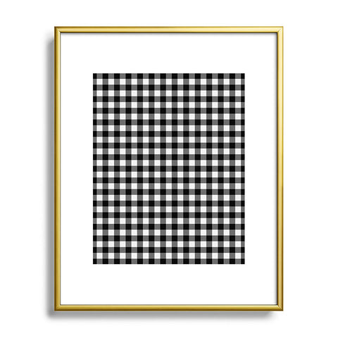 Colour Poems Gingham Black and White Metal Framed Art Print
