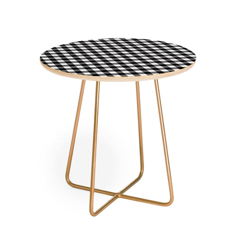 Colour Poems Gingham Black and White Round Side Table
