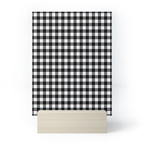 Colour Poems Gingham Black and White Mini Art Print