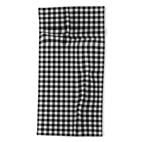 Colour Poems Gingham Black and White Beach Towel