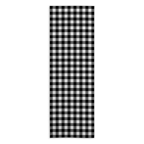 Colour Poems Gingham Black and White Yoga Towel