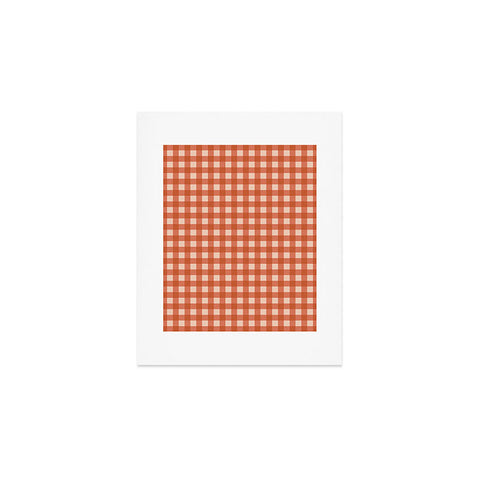 Colour Poems Gingham Classic Red Art Print
