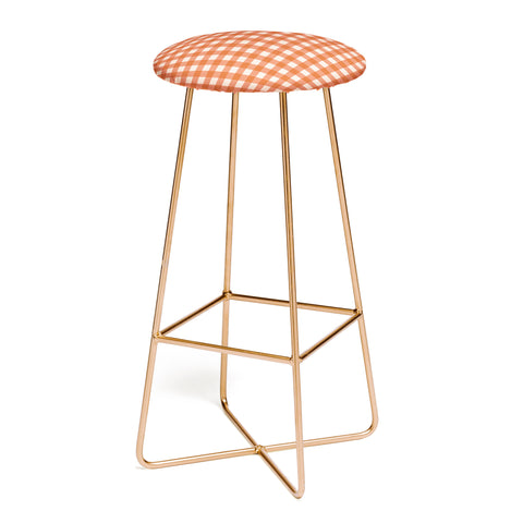 Colour Poems Gingham Classic Red Bar Stool