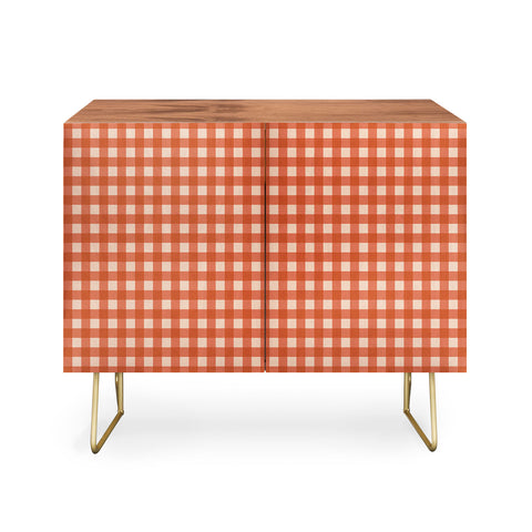 Colour Poems Gingham Classic Red Credenza