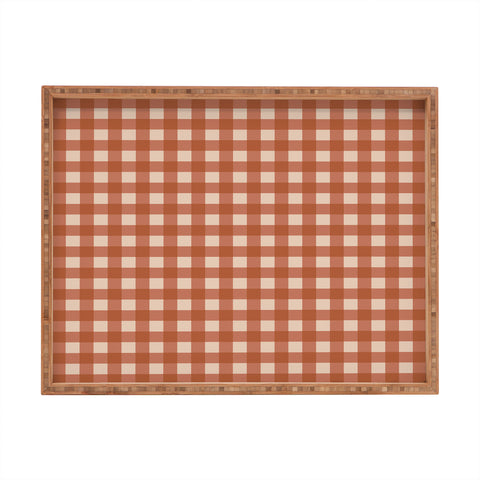 Colour Poems Gingham Classic Red Rectangular Tray