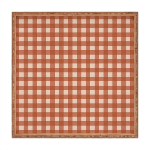 Colour Poems Gingham Classic Red Square Tray