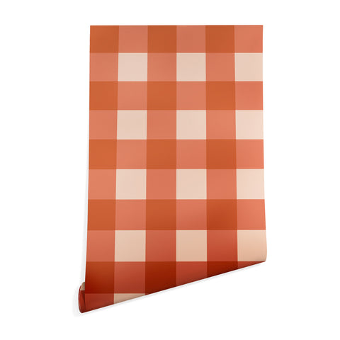 Colour Poems Gingham Classic Red Wallpaper