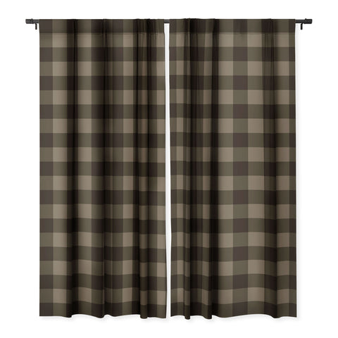 Colour Poems Gingham Earth Blackout Window Curtain