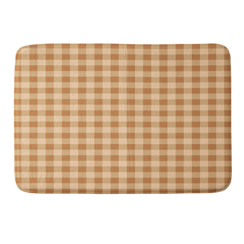 Colour Poems Gingham Honey Memory Foam Bath Mat