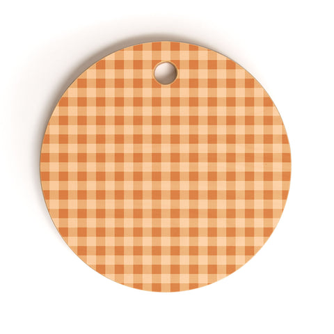 Colour Poems Gingham Honey Cutting Board Round