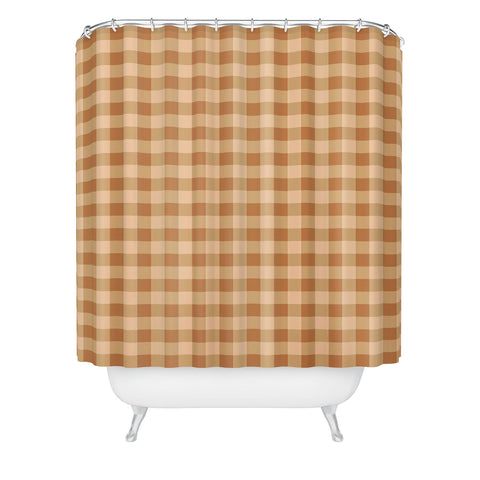 Colour Poems Gingham Honey Shower Curtain