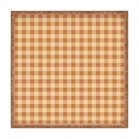 Colour Poems Gingham Honey Square Tray
