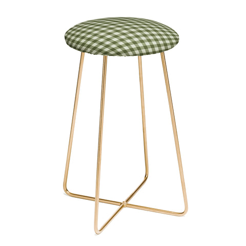 Colour Poems Gingham Moss Counter Stool