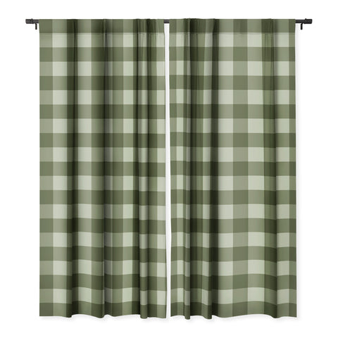 Colour Poems Gingham Moss Blackout Window Curtain