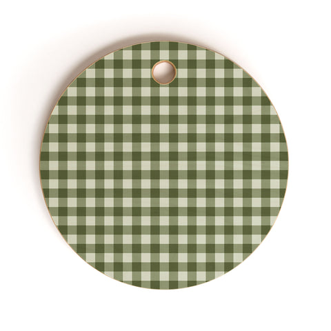 Colour Poems Gingham Moss Cutting Board Round
