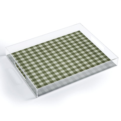 Colour Poems Gingham Moss Acrylic Tray