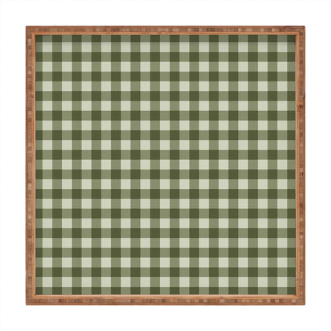 Colour Poems Gingham Moss Square Tray
