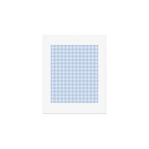 Colour Poems Gingham Pattern Blue Art Print