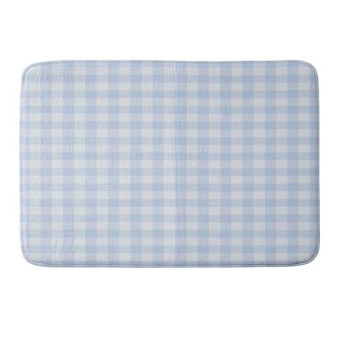 Colour Poems Gingham Pattern Blue Memory Foam Bath Mat