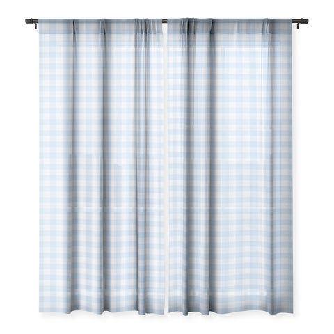 Colour Poems Gingham Pattern Blue Sheer Non Repeat