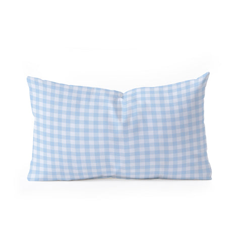 Colour Poems Gingham Pattern Blue Oblong Throw Pillow