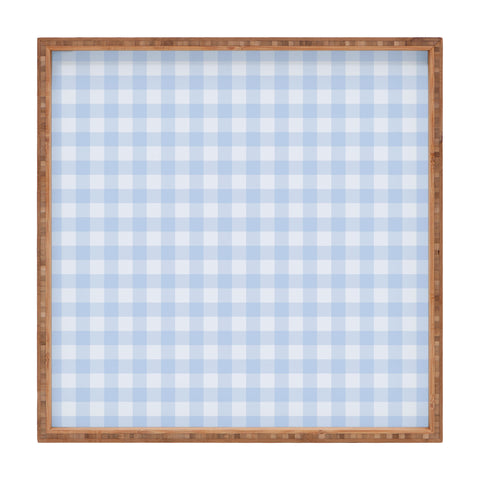 Colour Poems Gingham Pattern Blue Square Tray