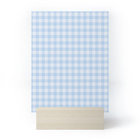 Colour Poems Gingham Pattern Blue Mini Art Print