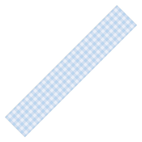 Colour Poems Gingham Pattern Blue Table Runner