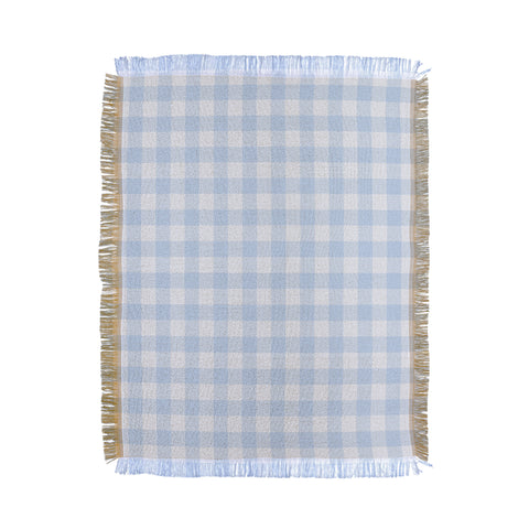 Colour Poems Gingham Pattern Blue Throw Blanket