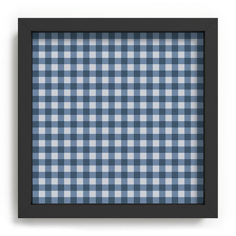 Colour Poems Gingham Pattern Classic Blue Recessed Framing Square