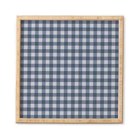 Colour Poems Gingham Pattern Classic Blue Framed Wall Art