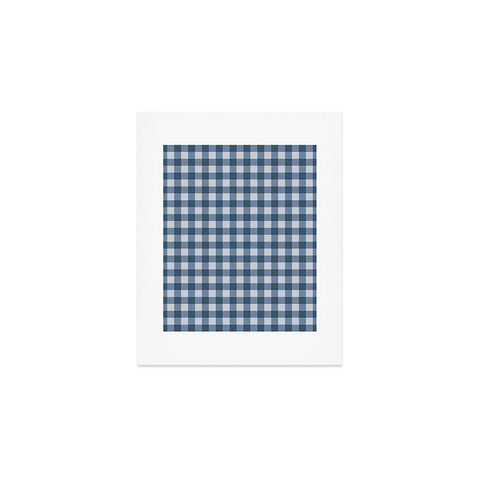 Colour Poems Gingham Pattern Classic Blue Art Print