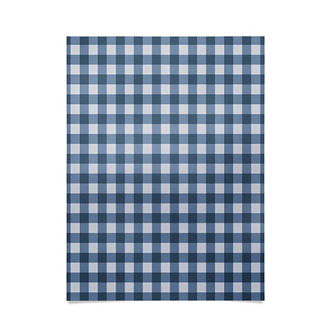 Colour Poems Gingham Pattern Classic Blue Poster