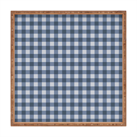 Colour Poems Gingham Pattern Classic Blue Square Tray