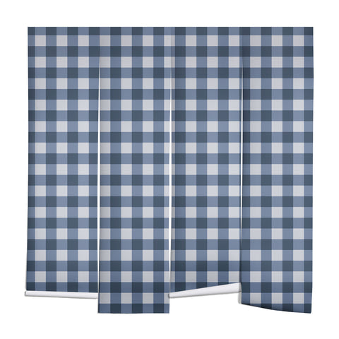 Colour Poems Gingham Pattern Classic Blue Wall Mural