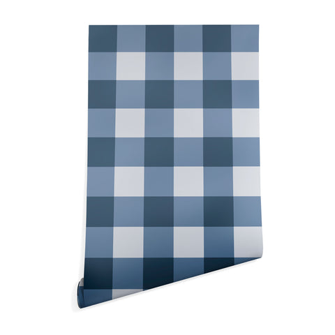 Colour Poems Gingham Pattern Classic Blue Wallpaper