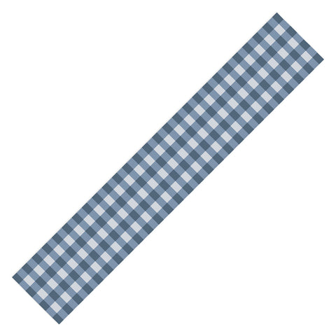 Colour Poems Gingham Pattern Classic Blue Table Runner