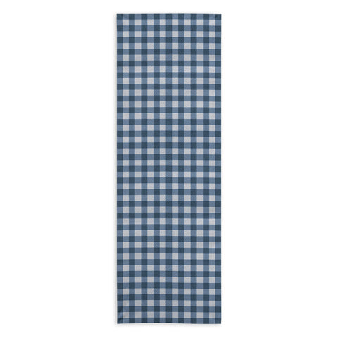 Colour Poems Gingham Pattern Classic Blue Yoga Towel