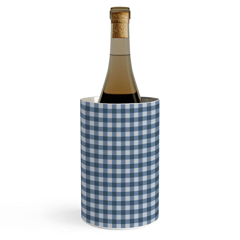 Colour Poems Gingham Pattern Classic Blue Wine Chiller