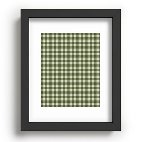 Colour Poems Gingham Pattern Moss Recessed Framing Rectangle